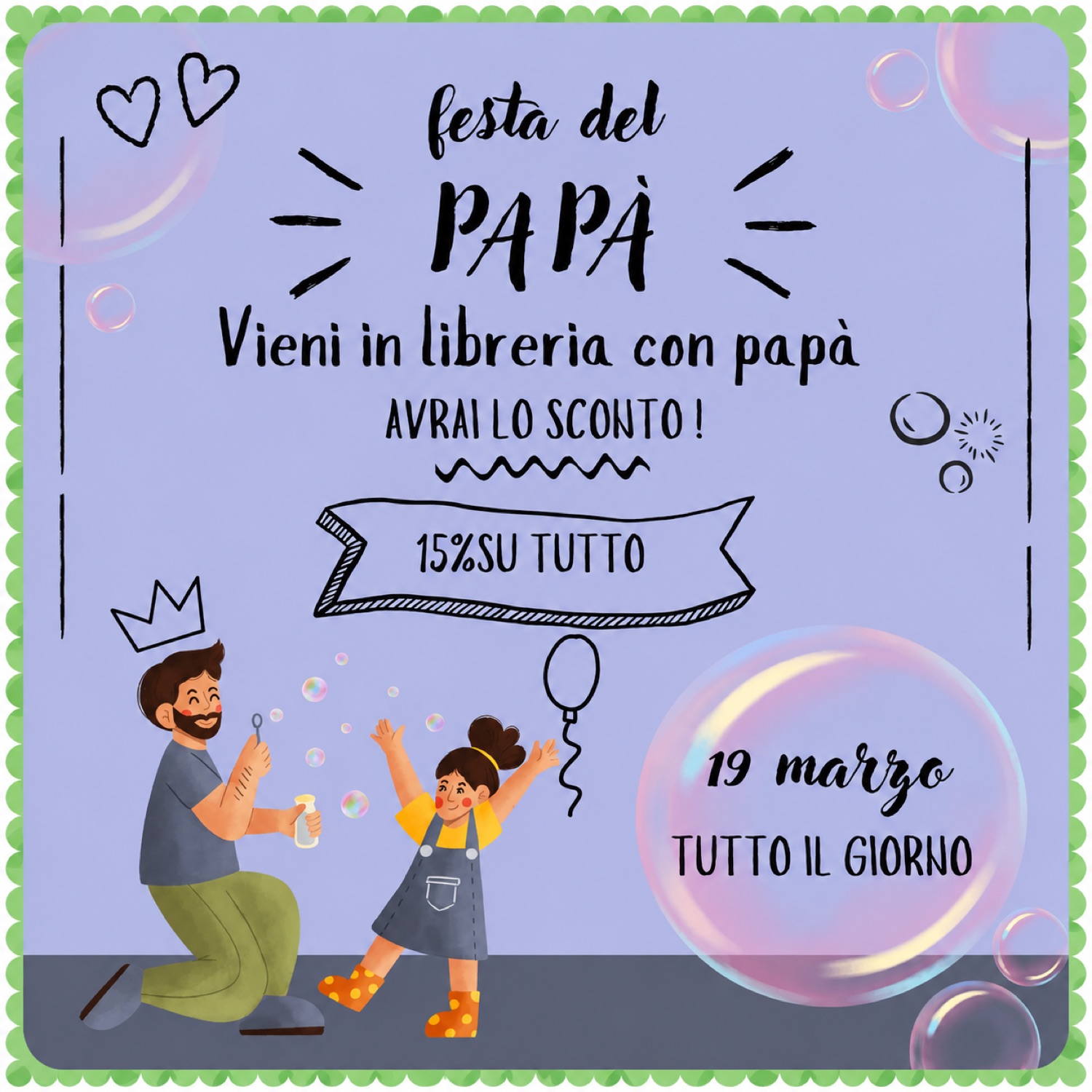 Locandina Festa del Papà in libreria