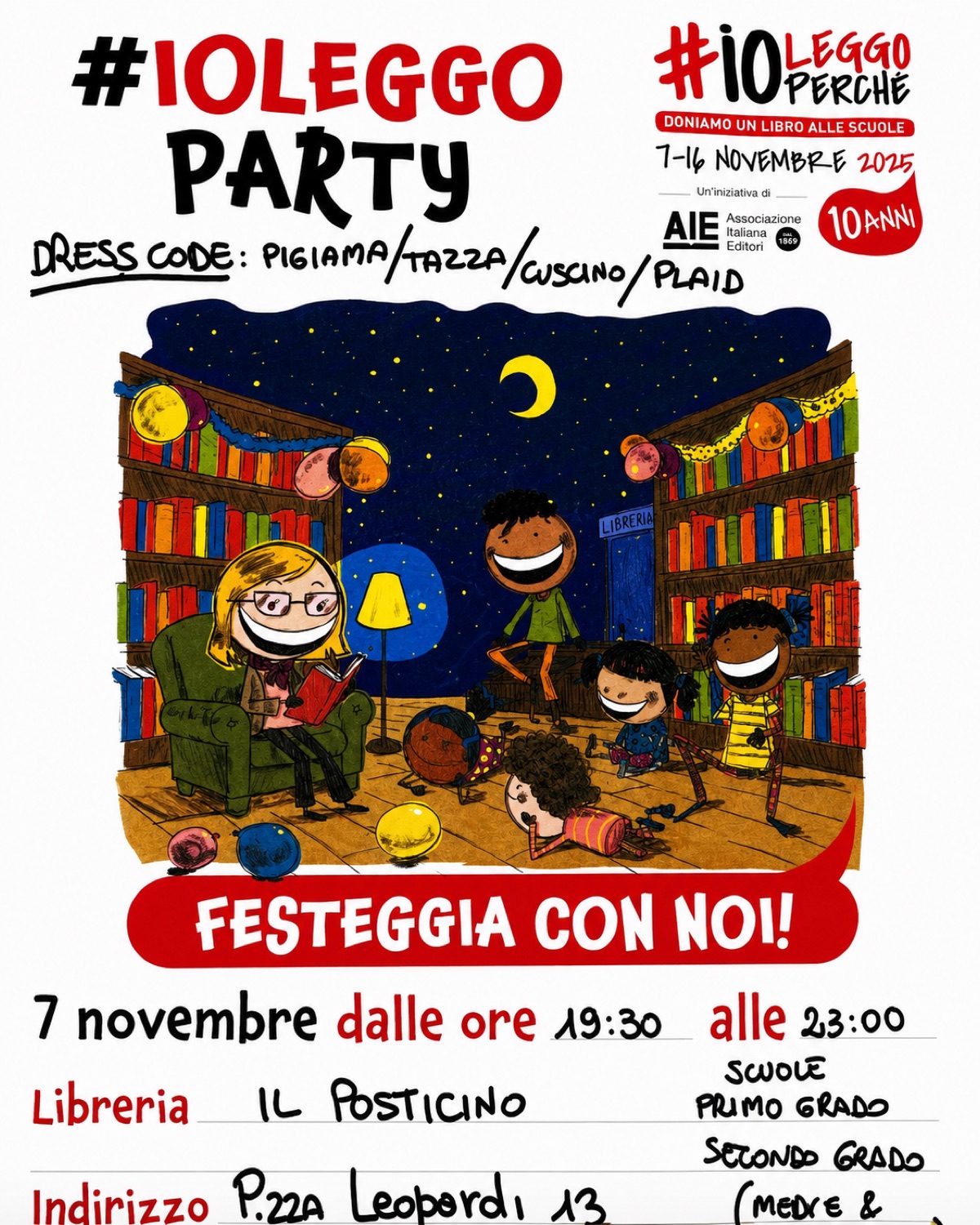 Locandina #ioleggo Party in libreria