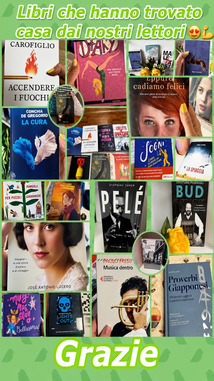 Collage libri che hanno trovato casa dai lettori